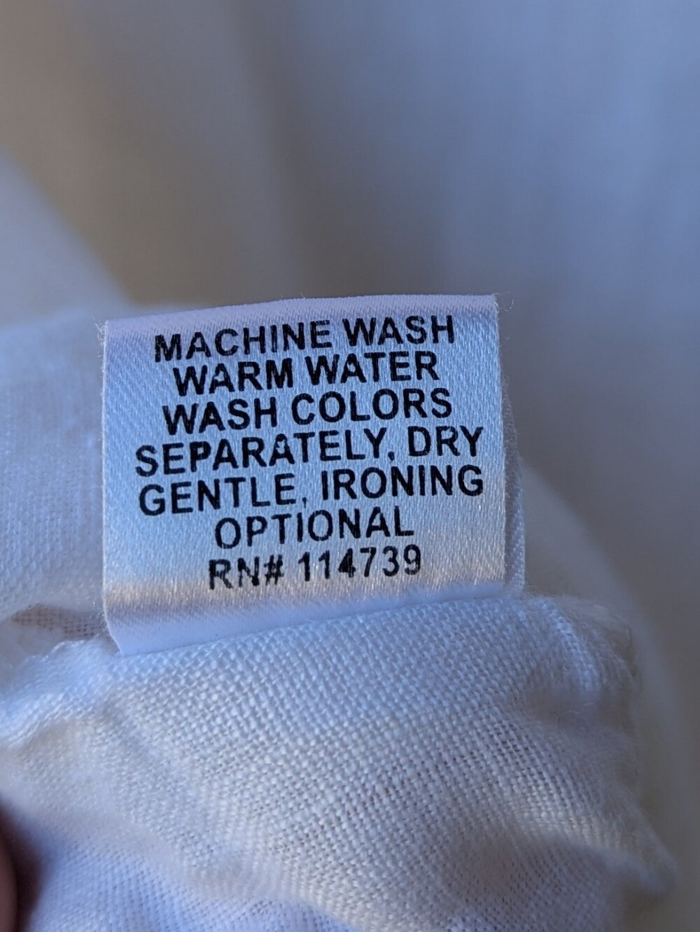 FLAX White Short-Sleeve 100% Linen Shirt Scoop Neck Size Large - Picture 6 of 7